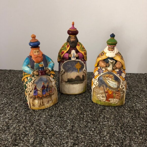 Jim Shore 3 Wisemen Nativity Set "Let Every Heart Prepare Him Room" - Picture 1 of 2